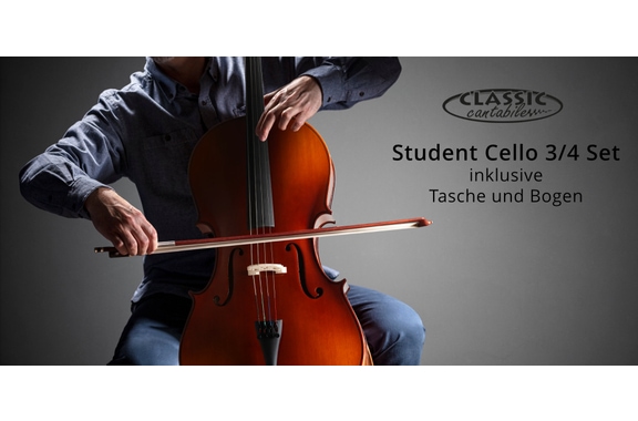 Classic Cantabile Student Cello 3/4 Set incl. Bow and Case image 2