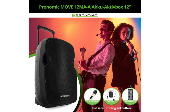 Pronomic MOVE 12MA-A Akku-Aktivbox Stereo Set image 2