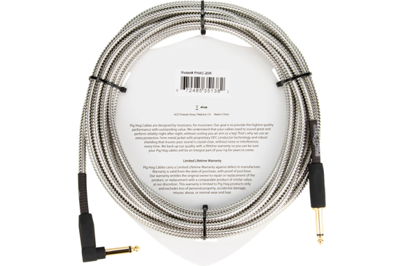 Pig Hog "Armor Clad" Instrumentenkabel 6m Winkel image 2