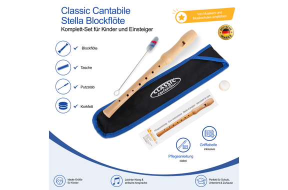 Classic Cantabile Stella Blockflöte Ahorn deutsche Griffweise image 2