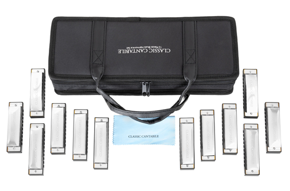 Classic Cantabile AHBS-12 Alabama Blues Harmonica 12er Set image 2