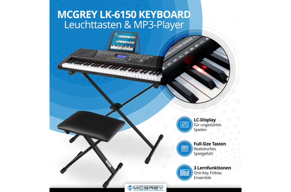 McGrey LK-6150 61 Tasten Leuchttasten-Keyboard Set image 2