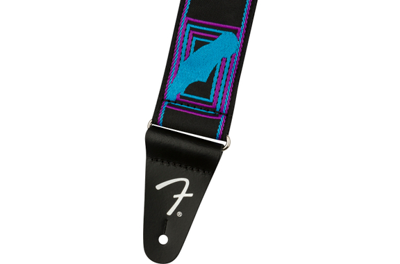 Fender Neon Monogrammed Strap Purple and Blue image 2