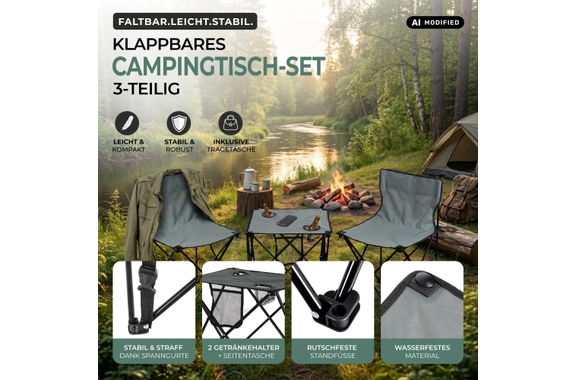 Stagecaptain CS-4547 GY Ensemble Table De Camping Gris image 2