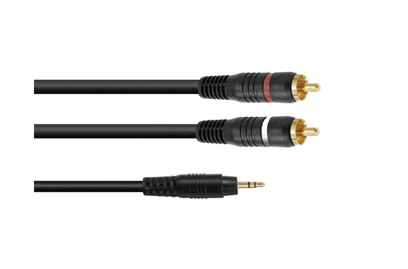 Omnitronic Adapter Cable Jack/2xRCA 3m Black image 2