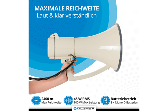 McGrey MP-2000HRS MkII Megaphon  - Retoure (Zustand: sehr gut) image 2