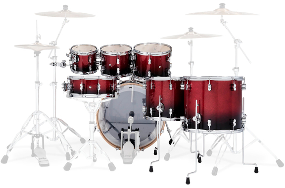 PDP Concept Maple Shell Set Red to Black Fade image 2