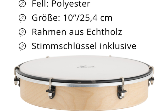 XDrum HTM-10K 10" Handtrommel met kunststofvel image 2