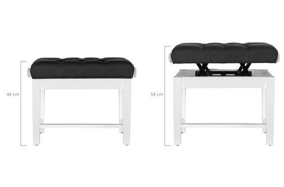 Classic Cantabile Banc De Piano Modèle X Blanc Laqué image 2