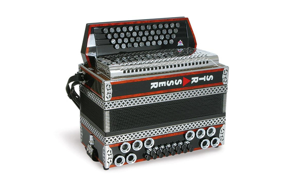 Strasser 4/III De Luxe E Accordéon Styrien, 4 Rangs, 3 Voix B-Es-As-Des, Avec X-Bass, Noir/Rouge image 2