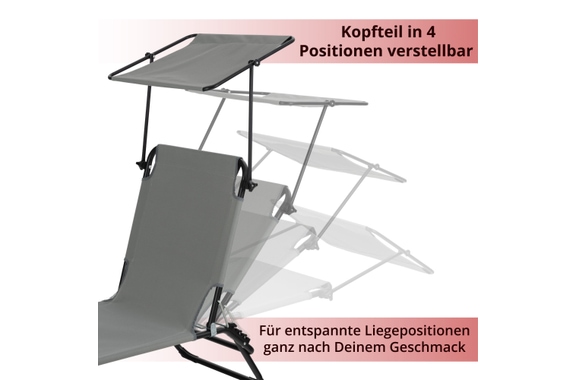 Stagecaptain CS-190 Folding Sun Lounger with Canopy 2-Piece Set image 2
