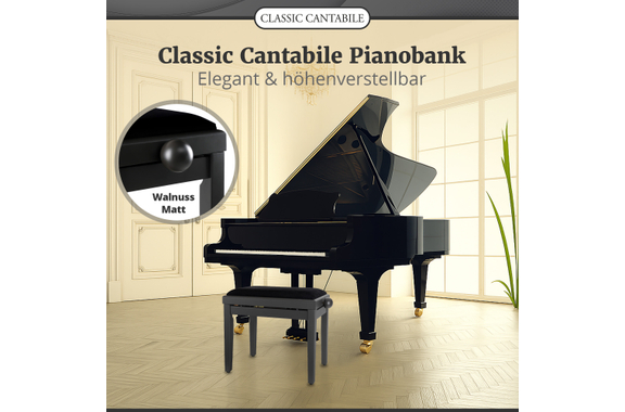 Classic Cantabile Banc De Piano Noyer Foncé Mat image 2
