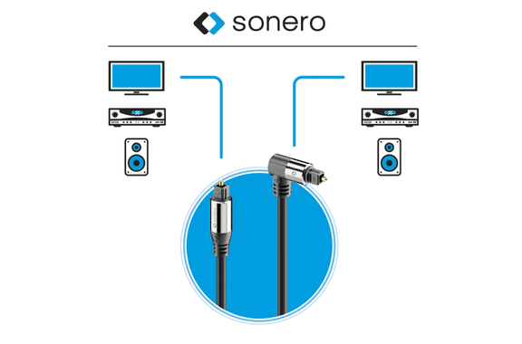 Sonero optisches S/PDIF Toslink Kabel 1x90° Stecker 1,50m image 2