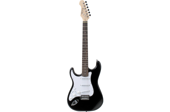 Rocktile Pro ST3-BK/RW-L Linkshänder (Lefty) E-Guitarra Black Gigbag Set image 2
