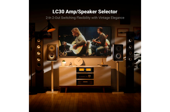 Conmutador Fosi Audio LC30 VU Amplificador/Altavoces Naranja image 2