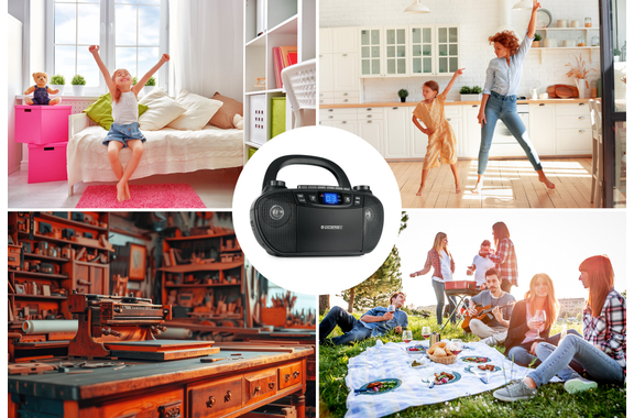 McGrey CDB-1016U BK Boombox With Cassette, Bluetooth and USB image 2