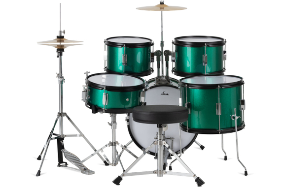 XDrum Junior Pro Kinder Schlagzeug Emerald Green Sparkle inkl. Schule image 2