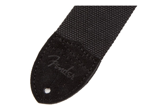 Fender Strap 2" Cotton/Leather Oval BLK image 2