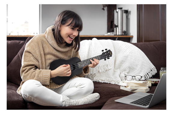 Classic Cantabile OV-04 BK ukulele zwart image 2