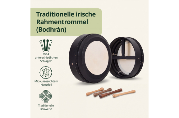Classic Cantabile B-14 Irish Bodhran 14" x 5" image 2
