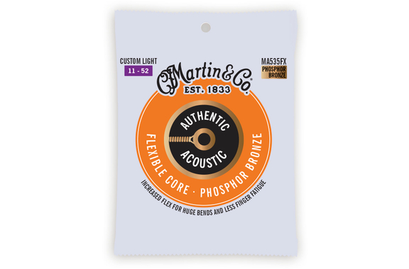 Martin Guitar MA535FX Authentic Acoustic Flexible Core Phosphor Bronze Custom Light 3x Set image 2