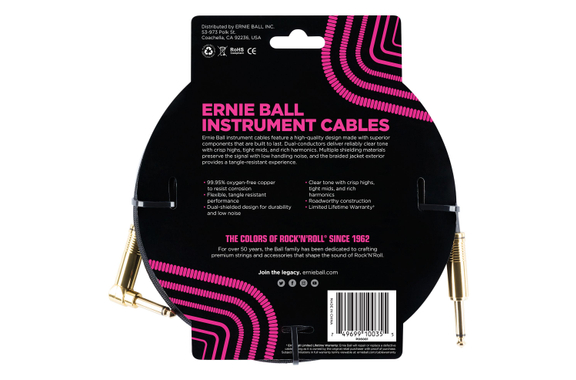 Câble Instrument Ernie Ball 6081 3,05 m Noir image 2