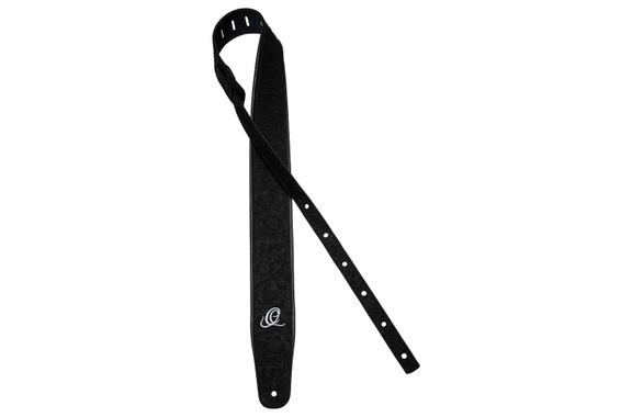 Ortega OSBY-1 Guitar Strap Genuine Leather Byzantine Black image 2