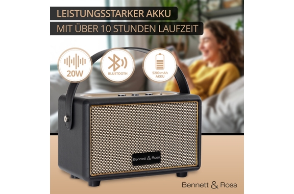 Bennett & Ross BB-820BK Blackmore Junior Altavoz Bluetooth Recargable Negro image 2
