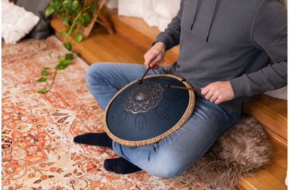 Meinl Sonic Energy Octave Steel Tongue Drum Marineblau D Amara image 2