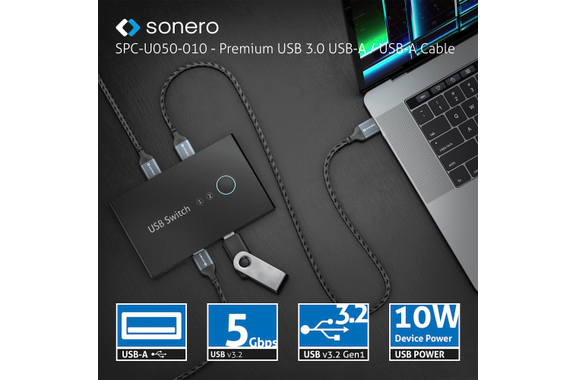 Sonero USB-A auf USB-A Datenkabel 1,5m USB 3.0 image 2