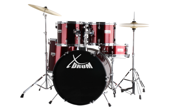 XDrum Semi 20" Studio Schlagzeug Lipstick Red Set + Dämpfer image 2
