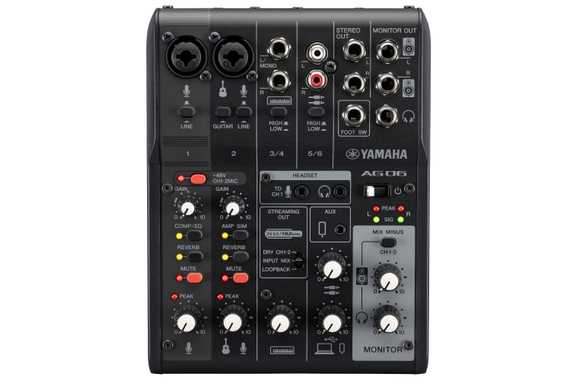 Yamaha AG06 MK2 USB-Audiointerface Schwarz Set image 2
