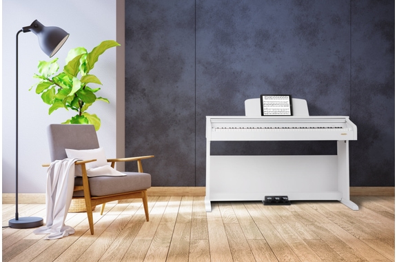 Classic Cantabile DP-210 WM E-Piano Wit Mat Set incl. Bank, Koptelefoon en School image 2