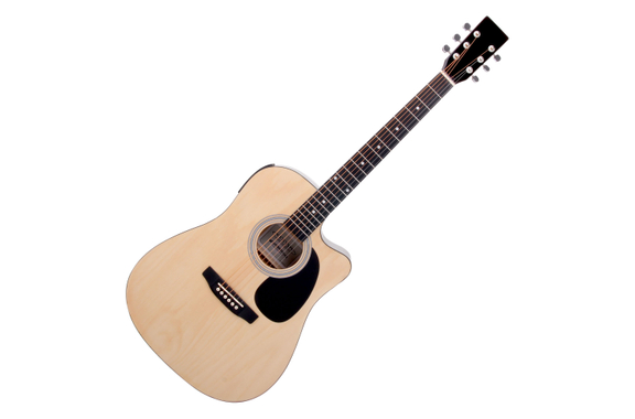 Classic Cantabile Guitare Western avec Micro Starter Set incluant un ensemble d'accessoires 5 pièces naturel image 2