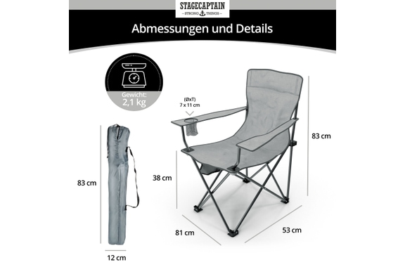 Stagecaptain CSB-5282 GY Fauteuil de Camping Chiller Lot de 2 image 2
