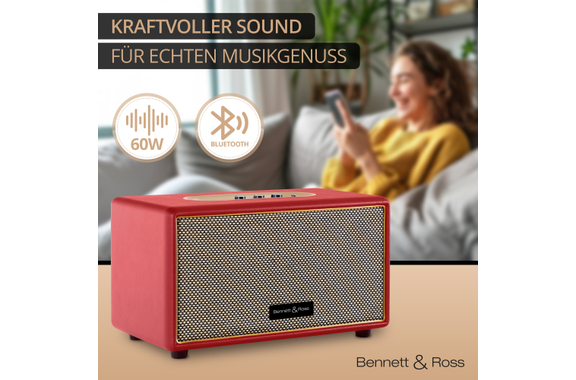 Bennett & Ross BB-860RD Blackmore Bluetooth Lautsprecher Rot image 2