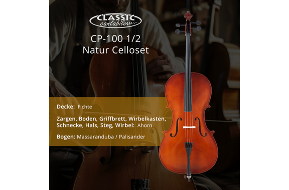 Classic Cantabile CP-100 1/2 Cello Set image 2