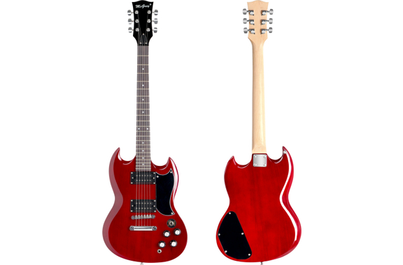 McGrey Rockit E-Gitarre Double Cut-Komplettset Cherry Red image 2