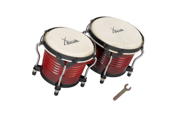 Set XDrum Bongos Pro Rojo Vino incl. Soporte image 2