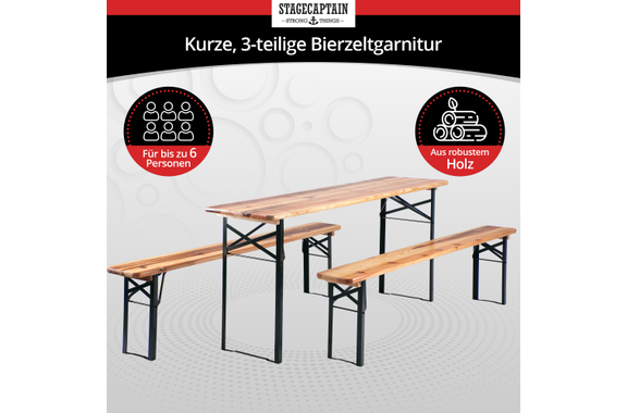 Stagecaptain Hirschgarten Conjunto De Muebles Para Carpa De Cerveza Family Set image 2