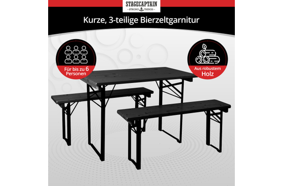 Stagecaptain Hirschgarten Beer Tent Set for Balcony 110 cm Dark Gray image 2