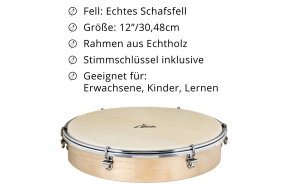 XDrum HTM-12S Handtrommel met Slagstok Set image 2