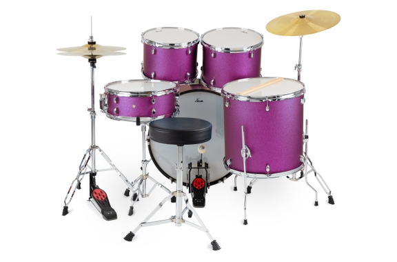 XDrum Semi 22" Standard Schlagzeug Satin Purple Sparkle inkl. Schule image 2