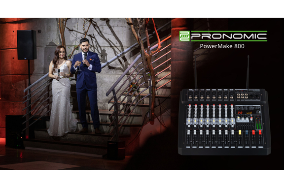 Pronomic Powermake 800 Powermixer con Microfoni Wireless image 2