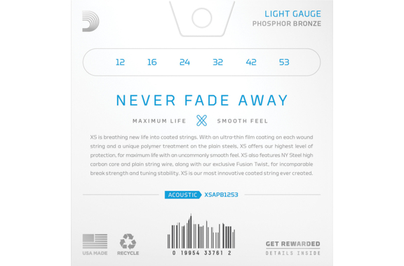 D'Addario XS Phosphor Bronze 12-53 Light image 2