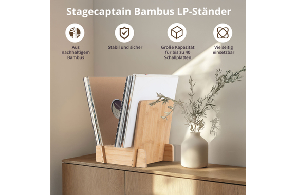 Stagecaptain LPSB-40 NT Bamboe LP-standaard Rek Natuur image 2