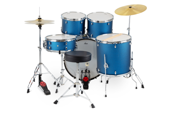 XDrum Semi 22" Standard Schlagzeug Satin Blue Sparkle inkl. Schule image 2