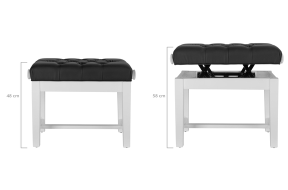 Classic Cantabile Banc De Piano Modèle X Blanc Mat image 2