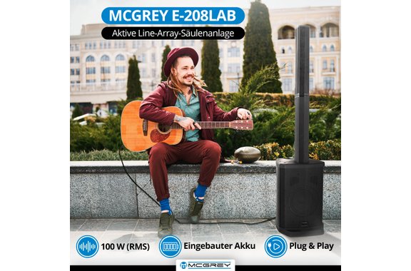 McGrey E-208LAB Actieve Line Array Accu-Kolominstallatie image 2