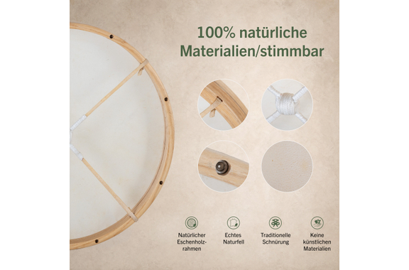 Classic Cantabile FD-24 Ethnic Frame Drum Stembaar 24" - Retour (Staat: Zeer Goed) image 2